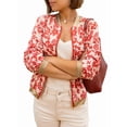 thumbnail image 2 of Women'S Full Zip Up Linen Casual Jackets Loose Boho Jacket Long Sleeve Tree Leaf Outerwear Mixed Color 3 S, 2 of 9