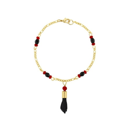 Judith Ripka 18k Bracelet - 18k Gold Plated Figa Simulated Azabache Evil Eye Protection Bracelet Kids 5.5