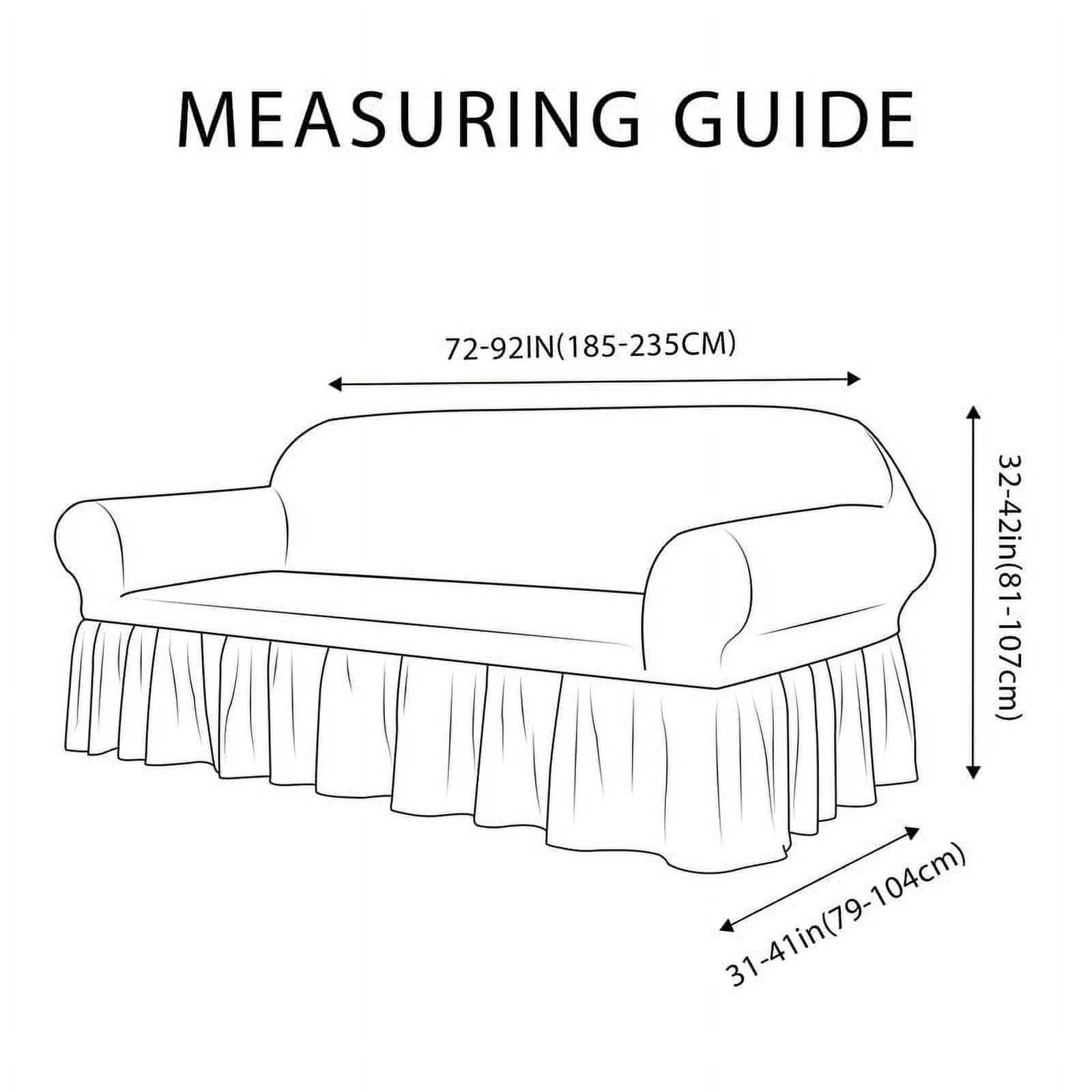Subrtex Seersucker 1 Piece Sofa Slipcover with Ruffle Skirt(Sofa, Chocolate)