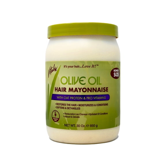 Vitale Olive Oil Hair Mayonnaise With Oat Protein Pro Vitamins Moisturizes Conditions Softens Detangles 30 oz