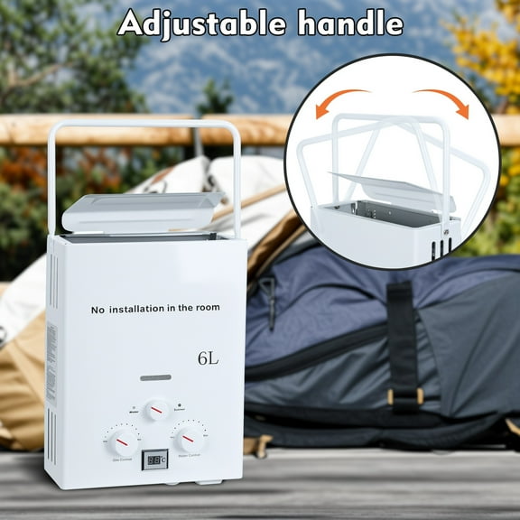 Andvari Water Heaters, 6L, Tankless Portable, for camping RV, digital display.