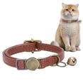 thumbnail image 2 of Barhoo Retro Style Leather Cat Collar with Clasp Design Vintage Pet Collar for Cats Puppies Adjustable Durable Wear-Resistant Buckle Closure Classic Look 1 Collar, 2 of 9