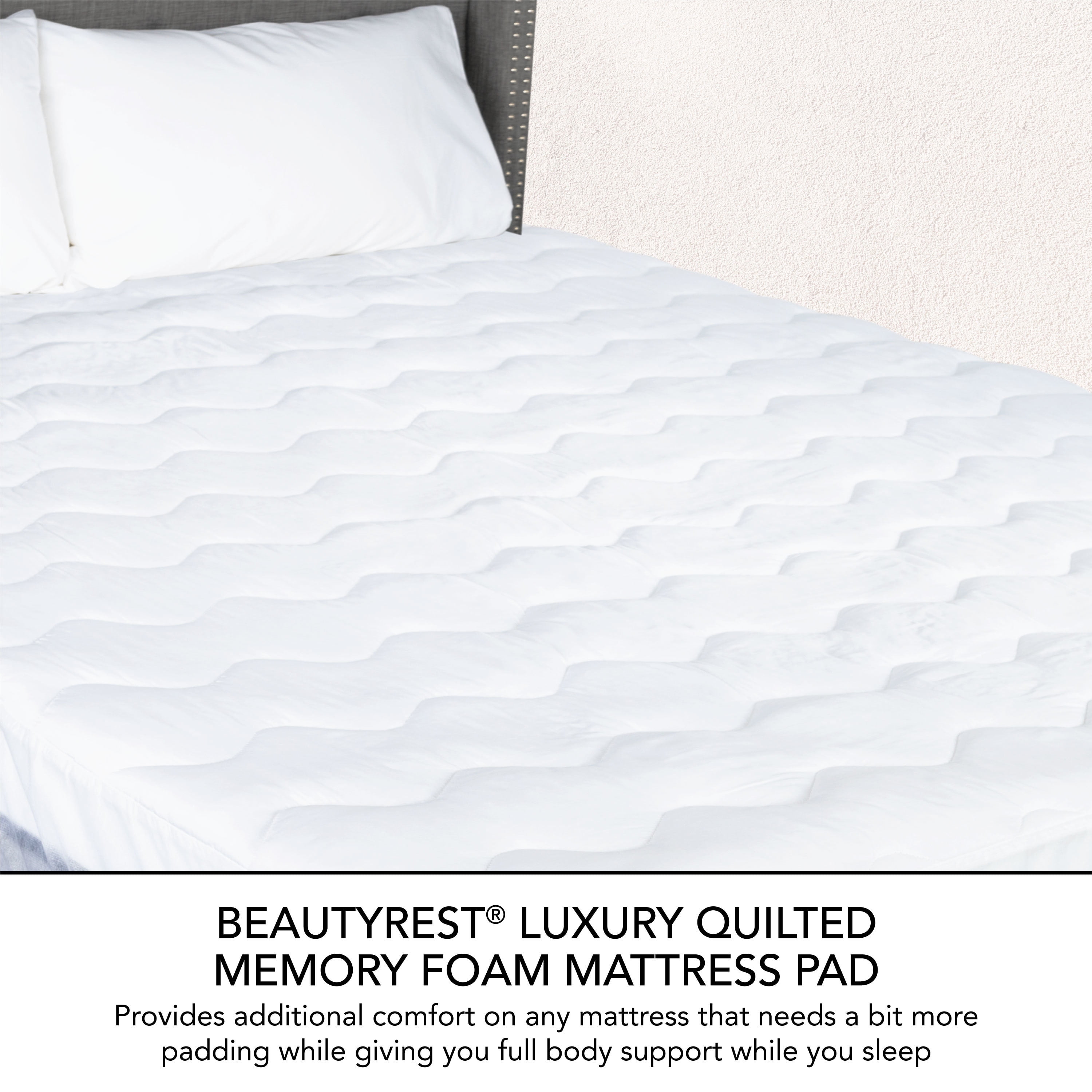 Beautyrest Quilted Memory Foam Mattress Pad in Multiple Sizes 