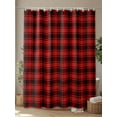 thumbnail image 3 of Fsddascl Red Black Plaid Shower Curtain Set - Small 36" x 72" Washable Bathtub Curtain with 12 Hooks, Vintage Farmhouse Abstract Buffalo Check Waterproof Fabric Stall Shower Curtains for Bathroom, 3 of 5