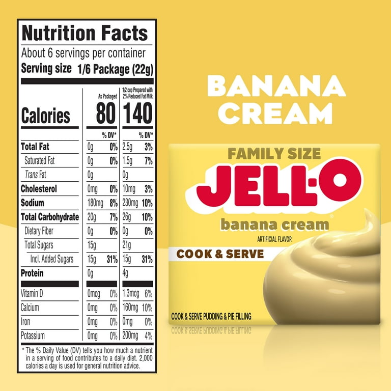 24 pack) Jell-O Cook & Serve Banana Cream Pudding & Pie Filling