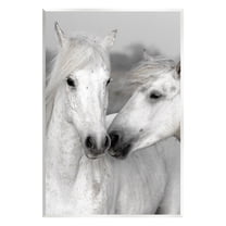 Stupell Industries White Horse Pair Animals & Insects Photography Unframed Art Print Wall Art, 10 x 15