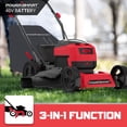 thumbnail image 4 of Electric Lawn Mower, PowerSmart 40V 17'' Push Lawn Mower, 3-in-1 Cordless Lawn Mower Battery Powered, Walk-Behind Lawn Mower with Charger, 5 Height Adjustable, Foldable for Small Space, RD, 4 of 8