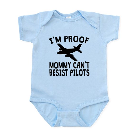 CafePress - Im Proof Mommy Cant Resist Pilots Body Suit - Baby Light Bodysuit, Size Newborn - 24 Months