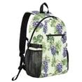 thumbnail image 2 of JIALIOU 14" Laptop Backpack Waterproof Airline Approved Stylish Casual Daypack for Travel Business College Work, Grape with Leaves, 2 of 8