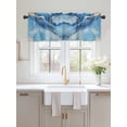 thumbnail image 2 of Valances for Windows Marble Blue Rod Pocket Cafe Window Treatments Valance Curtains for Kitchen Bathroom Laundry Basement Windows 56"x16", 2 of 9