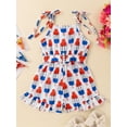 thumbnail image 3 of Bagilaanoe 4th of July Jumpsuit Shorts for Toddler Baby Girl Sleeveless Stars Stripes Print Romper Overalls 12M 18M 24M 3T 4T 5T Kids Short Pants Independence Day Clothes, 3 of 7