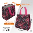 thumbnail image 3 of Pioneer Flower Floral Print Pattern Insulated Lunch Bag for Women & Adults,Large Portable Soft Cooler Lunch Bag,Thermal Food Storage Tote with Pearl Cotton,8.66L,8.75x5.75x9.5 Inch, 3 of 6