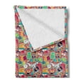 thumbnail image 2 of Hipster Soft Flannel Fleece Throw Blanket, Funky Pattern with Various Hipster Elements Urban Subculture Clothes Accessories, Cozy Plush for Indoor and Outdoor Use, 50" x 60", Multicolor, by Ambesonne, 2 of 5