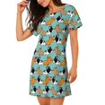 thumbnail image 2 of Gaeub Cute French Bulldog Print Women's Short-Sleeved Nightdress,Loose Comfy Pajama Sleepwear,Summer Night-dresses for Women, 2 of 6