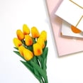 thumbnail image 4 of Blue Flowers Fake Tulips Artificial Flowers, 13 Inch Real Touch PU Flowers for Decoration, 10 Pcs Tulip Flowers Bouquet for Vase, Mother's Day Easter Valentines Gifts, 4 of 5