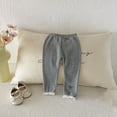 thumbnail image 4 of Toddlers Leggings Lace Trim Elastic Waisted Cotton Knit Stretch Long Pants for Baby Girls 6M-4T (1 Years, Gray), 4 of 6