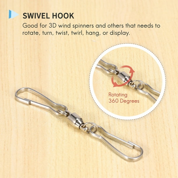 8 Pack Spinning Double Clip Swivel Hooks for Wind Spinners, Windsock, Bird  Feeders, Wind Chimes Crystal Twisters Party 