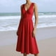 thumbnail image 1 of Vestido Largo de Tirantes Para Mujer, Elegante, Informal, de Verano, Con Detalle de Lazo, Color Puro, Conjuntos Versátiles., 1 of 3