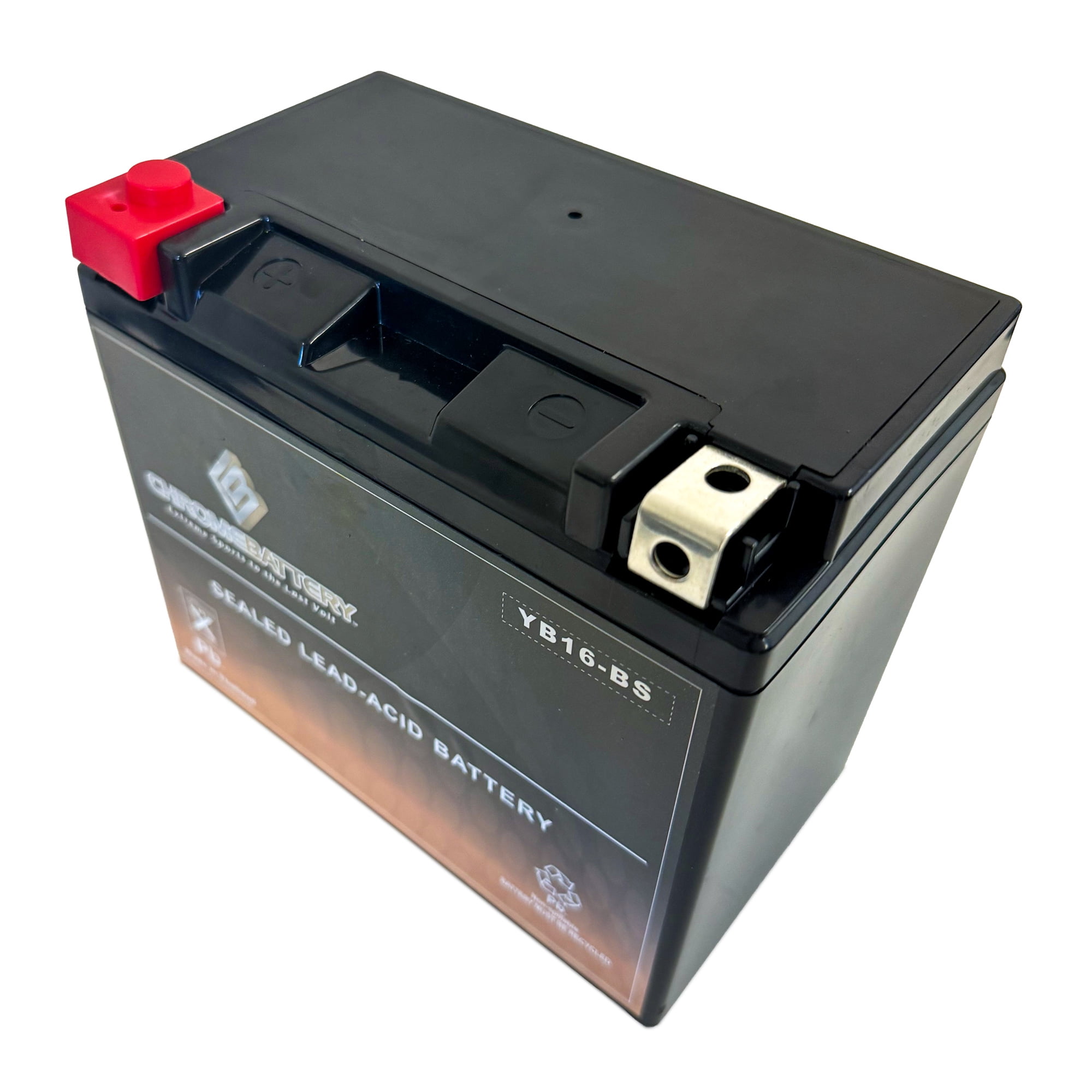 Chrome Battery Yb16-b (16-b 12 Volts,19 Ah, 250 Cca) Motorcycle Battery for Harley-davidson Fx/fxr Series Year (79-94)