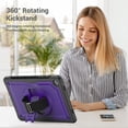 thumbnail image 4 of for Samsung Galaxy Tab A9 Plus 11.0" 2023 Case with Adjustable Hand Strap, Heavy Duty Shockproof Protective Cover with Rotating Stand, Shoulder Strap, Pencil Holder Tablet Case, Purple, 4 of 12