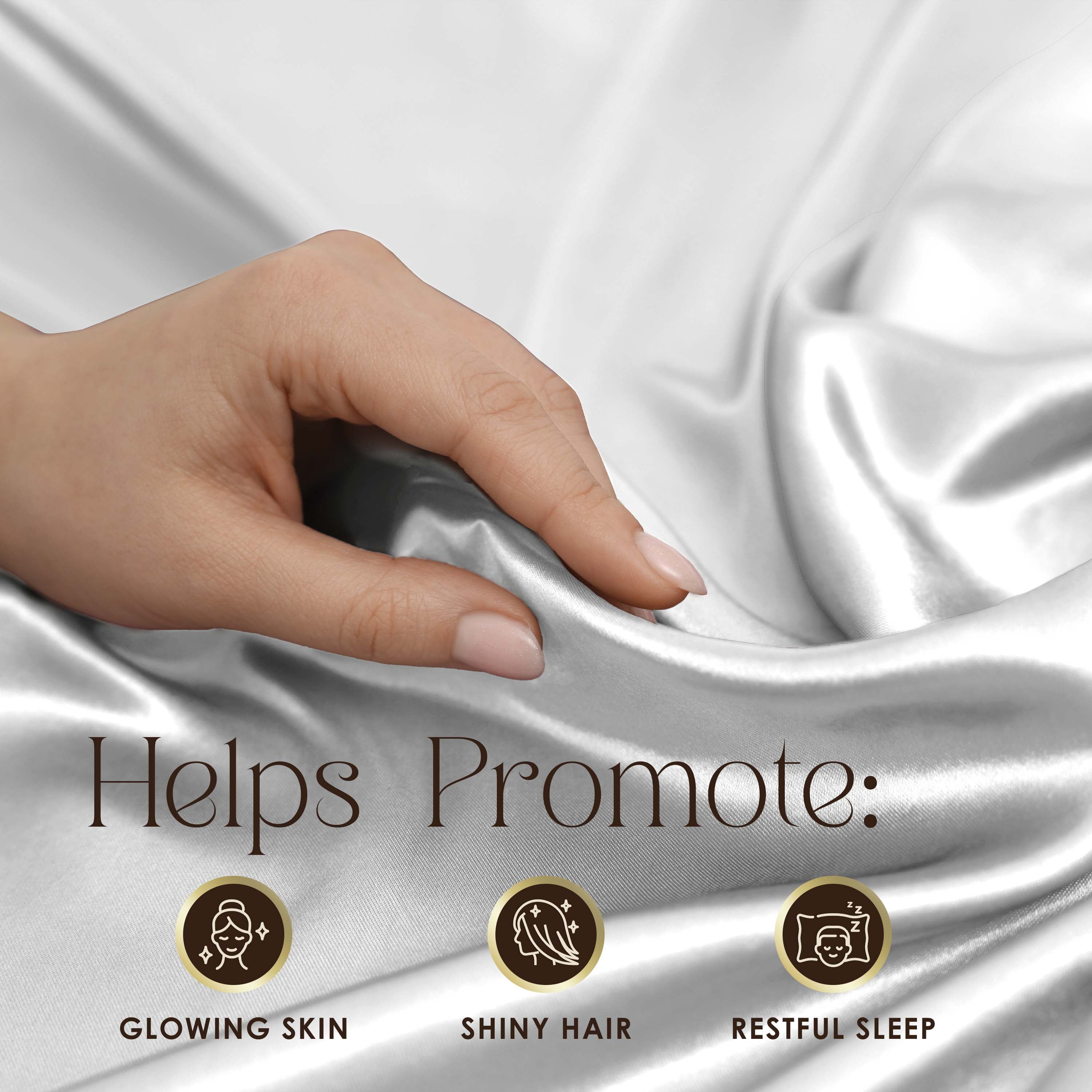 Martex Elegance 4-Piece Full Satin Sheet Set | Silky Smooth | Great for Hair & Skin | White