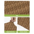 thumbnail image 4 of Vintage Rattan Bar Stool Covers Set of 2, Minimalist Abstract Wicker Texture Brown Stretch Washable Bar Chair Covers with Backs, Removable Pub Counter Height Chair Cover for Kitchen Dining Room Cafe, 4 of 7