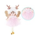 thumbnail image 4 of Muñeco de tela colgante navideño Decoración navideña Sombrero animal Adorno de paillette, Cuerno animal rosa Vogacara HA001201-02, 4 of 6