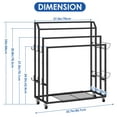 thumbnail image 2 of 4th Tier H Freestanding Towel Rack for Bathroom Metal Floor Standing Blanket Rack Drying Rack Sturdy Black, 2 of 6