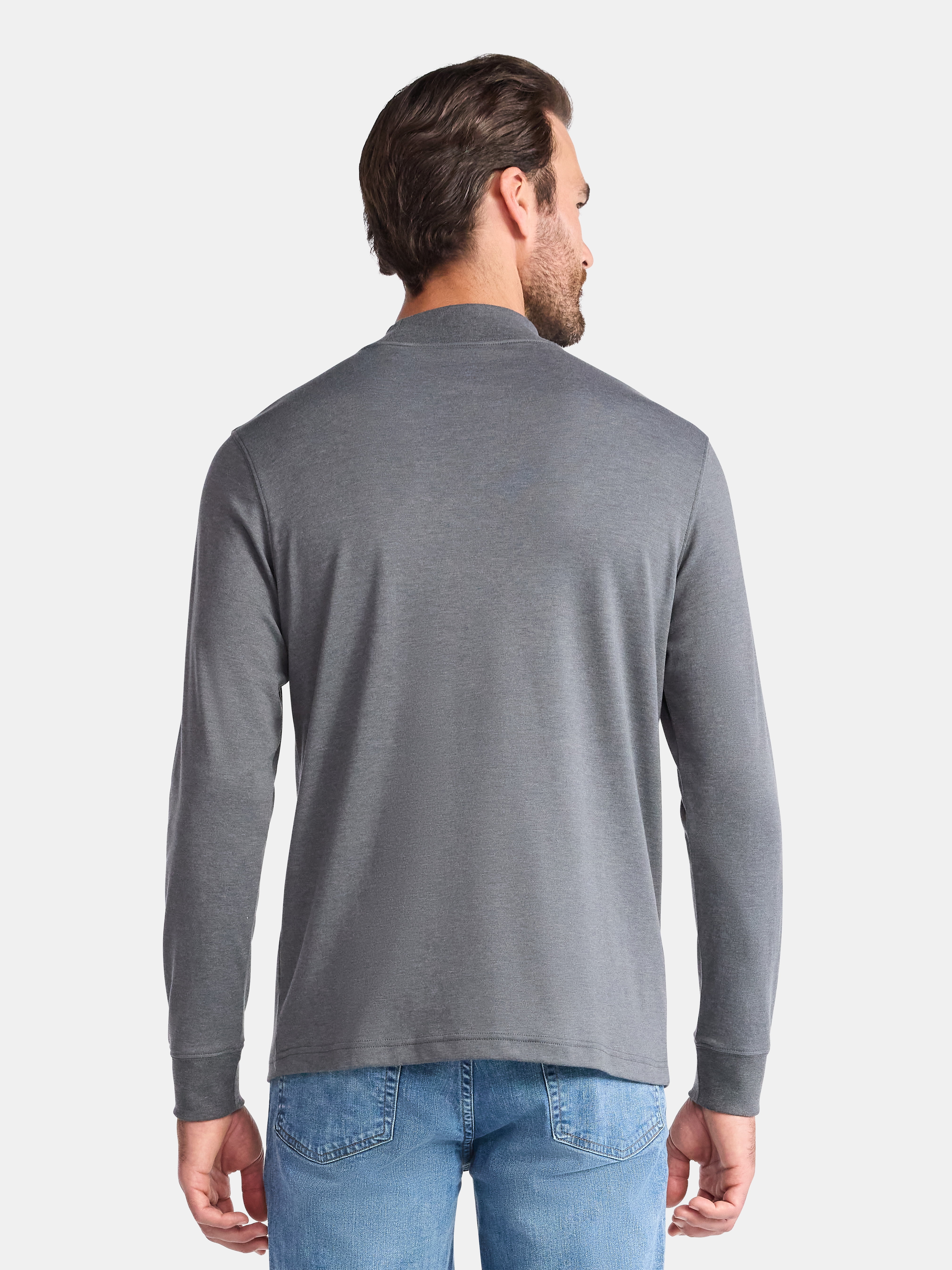 George Men's Mock Neck Pullover with Long Sleeves, Sizes S-3XL