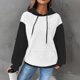 thumbnail image 1 of Ailaofu Women's Hooded Sweatshirt Waffle Long Sleeve Drawstring Knit Color Block Hoodies Pullover, 1 of 5