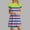 Hot Pink, variant on Juslio Women Dress Round Neck Vintage Striped, Midi Dress Loose Casual Short Sleeve T-Shirt Dresses