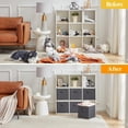 thumbnail image 3 of Norcho Foldable Fabric Storage Cubes with Handles, Decorative Closet & Shelf Storage Bins, 11 Inch, Gray, 6-Pack, 3 of 6