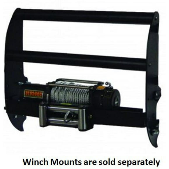 Go Industries Grille Guard 33647B Winch System; Black Matte Powder Coated Steel; Without Brush Guard; Without Skid Plate; Without Step Plate; Compatible With Winch System Winch Mount