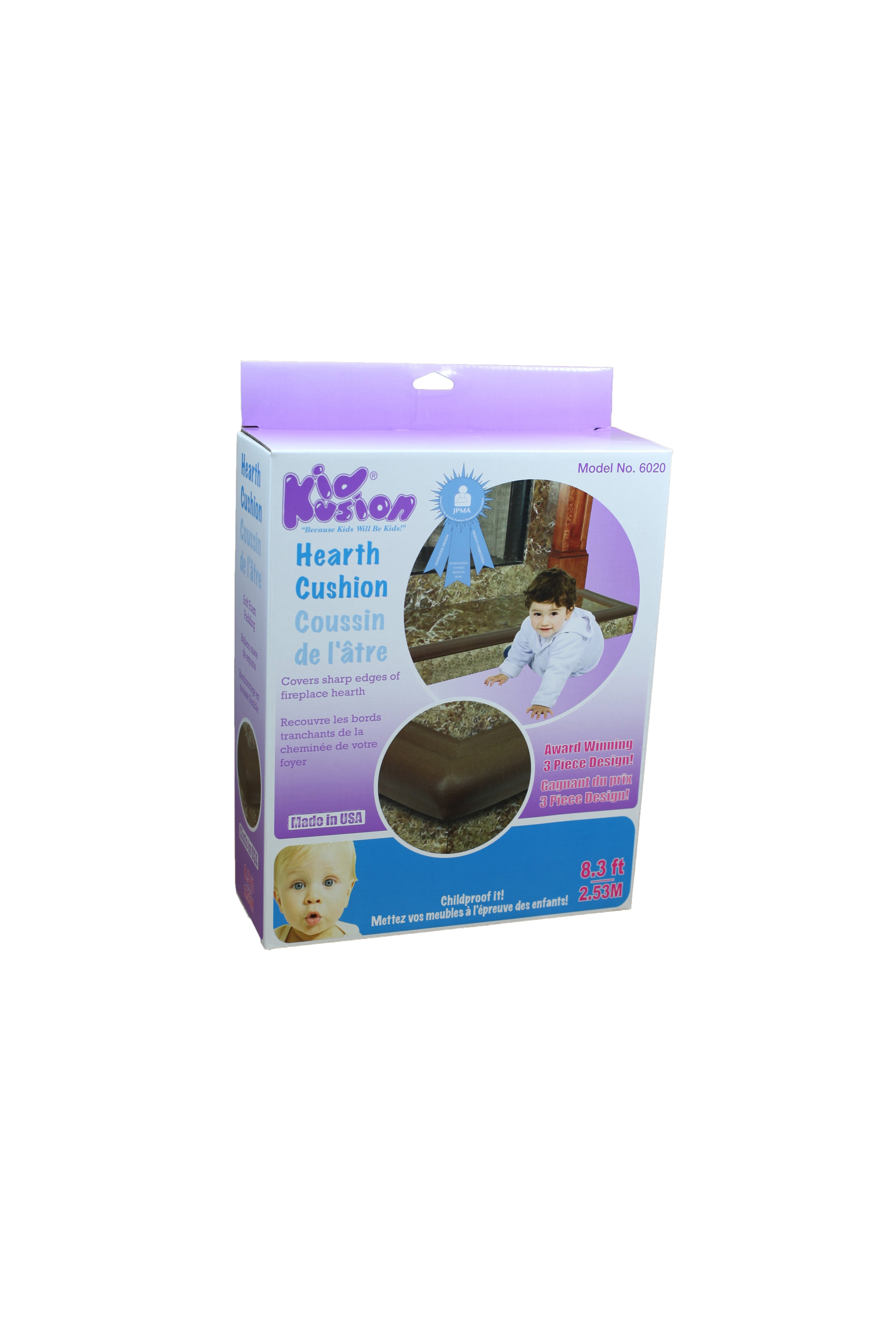 KidKusion Foam Rubber Hearth Guard for Fireplace Hearth, 1 CT, 8.33 ft, Brown, Toddler