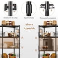 thumbnail image 4 of Estanterías de Almacenamiento de 5 Niveles, Estantes de Despensa Ajustables en Altura con 5 Ganchos y Forros para Estantes, Estantes de Metal para Almacenamiento para Cocina (Negro), 4 of 8
