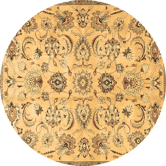 Ahgly Company Indoor Round Persian Brown Traditional Area Rugs, 7' Round