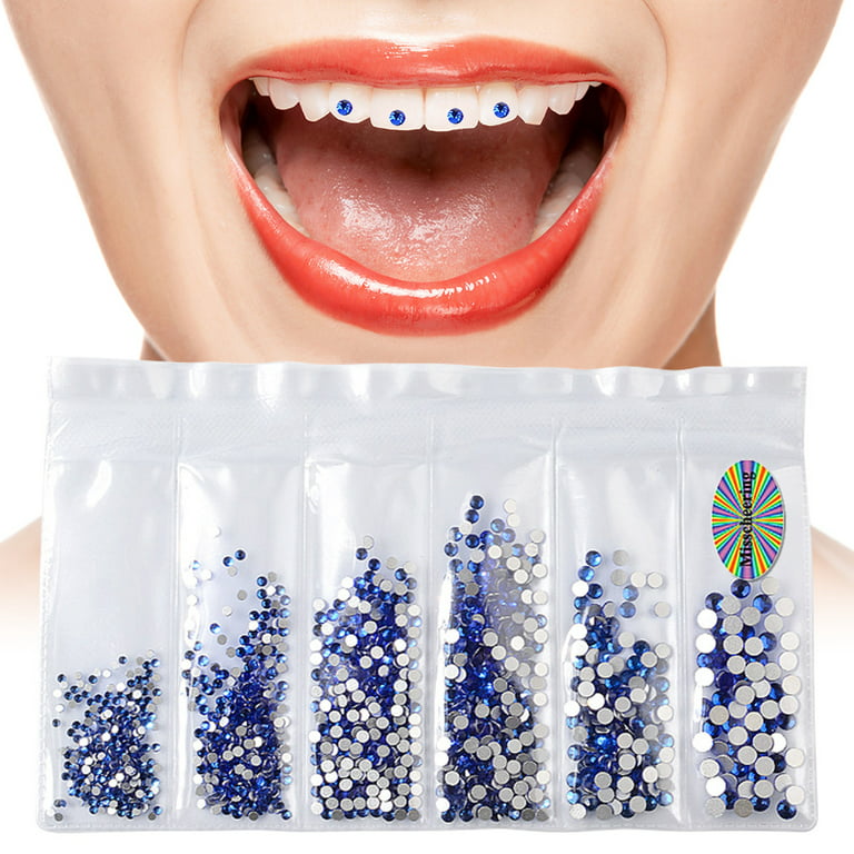 4 Boxes Artificial Crystal Tooth Ornaments White Teeth Jewelry Gems Dental  Teeth Gems Jewelry Tooth Gems Decorative Teeth Jewelry for Reflective Teeth