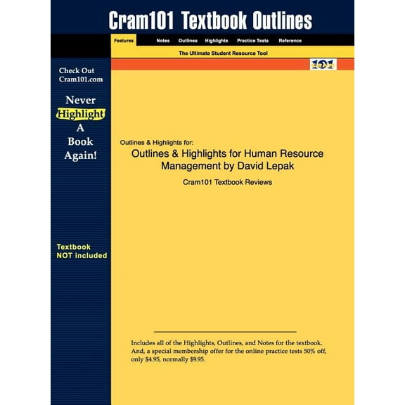 Outlines & Highlights for Human Resource Management by David Lepak (Paperback)