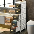 thumbnail image 3 of golytefs Bathroom Storage Cabinet 5 Tier Waterproof Narrow Toilet Drawer Organizer (Gray), 3 of 9