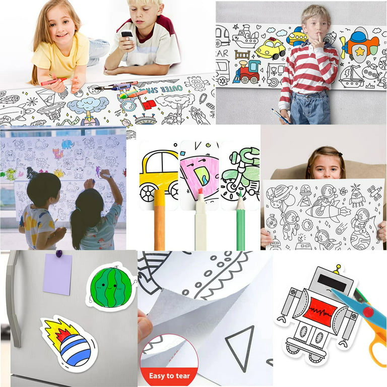 New Large Coloring Roll For Kids Kids Drawing Paper Continuous Coloring Paper  Roll Perfect Travel Activity For Kids Ages 3+