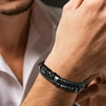 thumbnail image 2 of VNOX Leather Bracelets Mens Gifts Jewellery - To My Soulmate Bracelet Handsome Premium Leather Black Stainless Steel Magnetic Clasp Cuff Bangle for Valentine'S Day Graduation for Boyfriend, 2 of 6