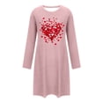 thumbnail image 4 of Mifsaly Long Sleeve Nightgowns for Women Romantic Hearts Print T Shirts Dresses Comfortable Home Everyday Sleepwear Dress XXL, 4 of 6