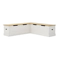 thumbnail image 6 of Linon Romero Casual Wood Corner Dining Breakfast Nook with Storage, White/Natural, 6 of 15