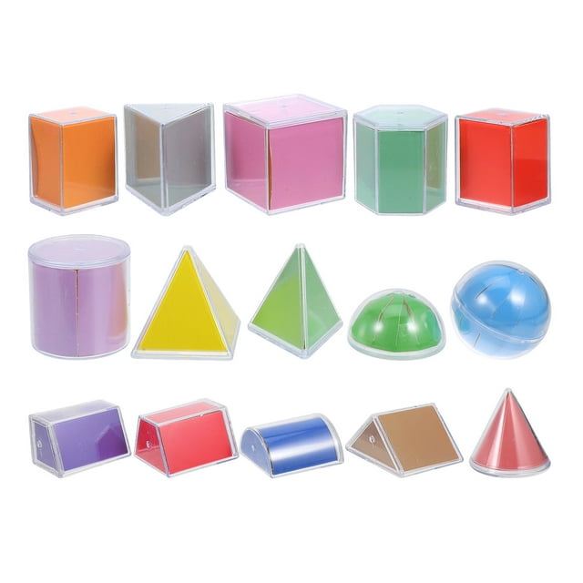 15pcs Translucent Light Table Toys 3D Shapes For Teaching Geometric Solids Light Table Manipulatives For Kids Light Boxes Accessory Sensory Play