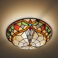 thumbnail image 2 of ARTZONE Tiffany Ceiling Lights, Stained Glass Ceiling Light 3-Lights 16 Inch Tiffany Flush Mount Ceiling Light for Bedroom Dining Living Room Entryway Foyer, 2 of 4