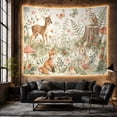 thumbnail image 6 of Forest Animals in Woodland, Whimsical Watercolor Style for Kids & Nursery, Wildlife Wall Art, Housewarming Gift, Tapestry Wall Hanging for Bedroom, Living Room and Dorm, 6 of 7