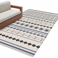 thumbnail image 2 of Boho Ethnic 3'x5' Washable Rug, Aztec Bohemian Vintage Geometric Blue Rustic Non-Slip Area Rugs for Entryway Kitchen Classroom, StainResistant Dorm Throw Carpet, Low Pile Soft Indoor Floor Mat, 2 of 9