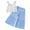 Blue, variant on WOYY Toddler Girls Summer Outfits Eyelet Lightweight Camisole Pants Set, Sizes 3-4T