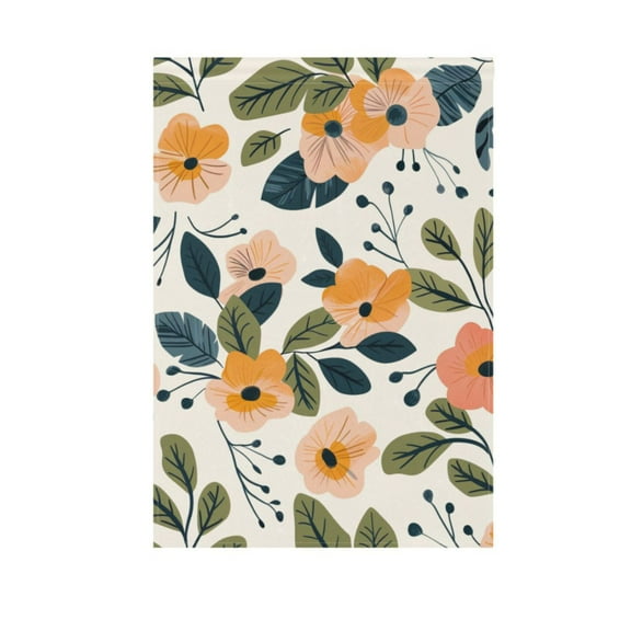 Floral with Leaves Garden Flag House Banner 12" x 18" Double Sided Outdoor Yard Decoration