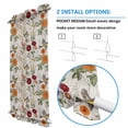 thumbnail image 3 of Vintage Flower Door Curtains for Door Window, French Sidelight Front Back Door Curtains With Tieback, Farmhouse Bird Butterfly Red Floral Kitchen Rod Pocket Drapes Panel, 54"x72", 3 of 5